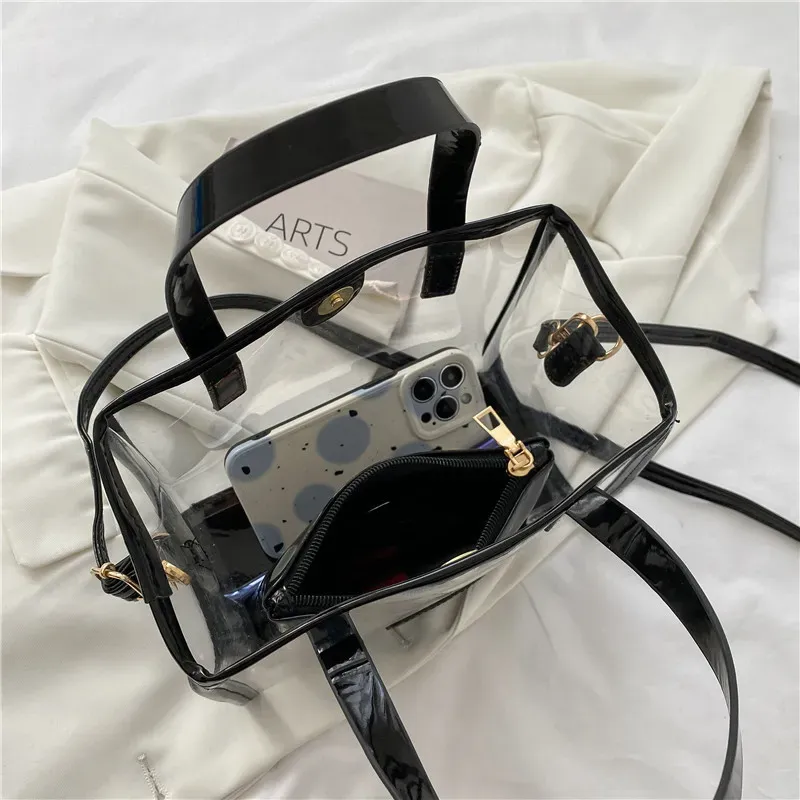 Women Fashion Large Capacity Clear Handbag - Image 9