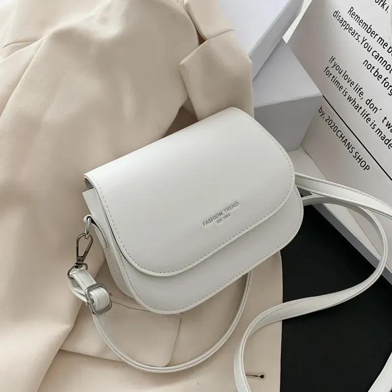 Women Fashion Solid Color Flap Square Crossbody Bag