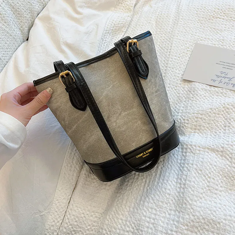Women Retro Casual Large Capacity Bucket Shoulder Bag - Image 6