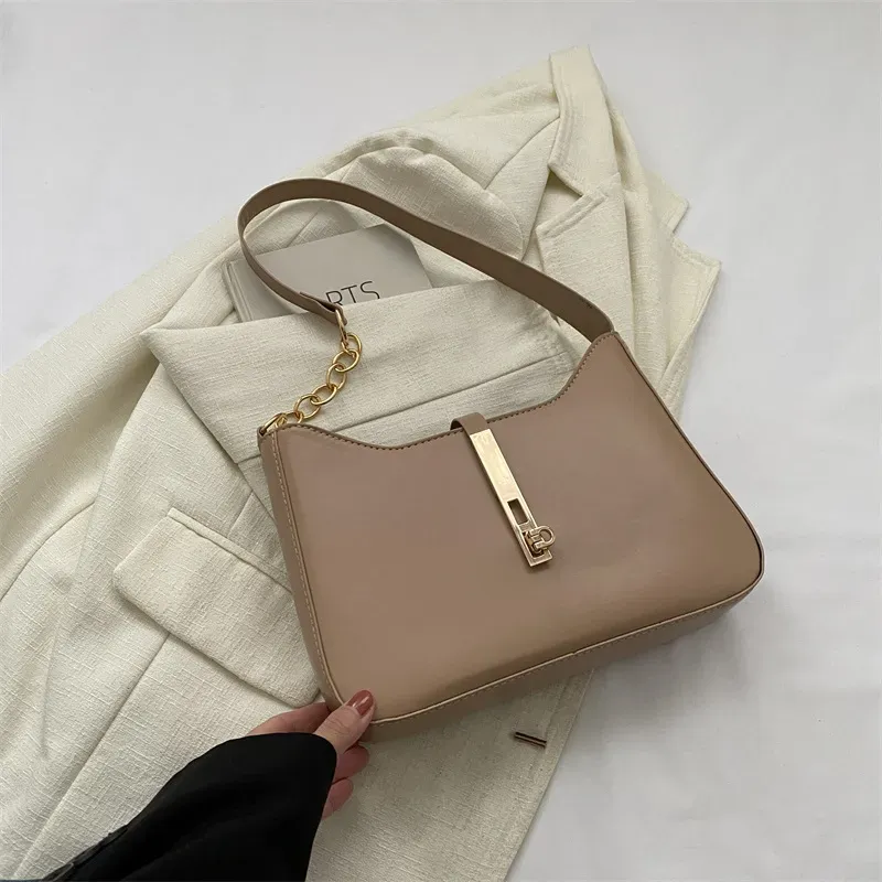Women Simple Fashion Solid Color Square Chain Stitching Shoulder Bag - Image 8