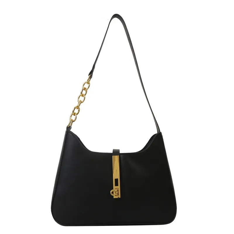 Women Fashionable Simple Solid Color Square Chain Stitching Shoulder Bag - Image 5
