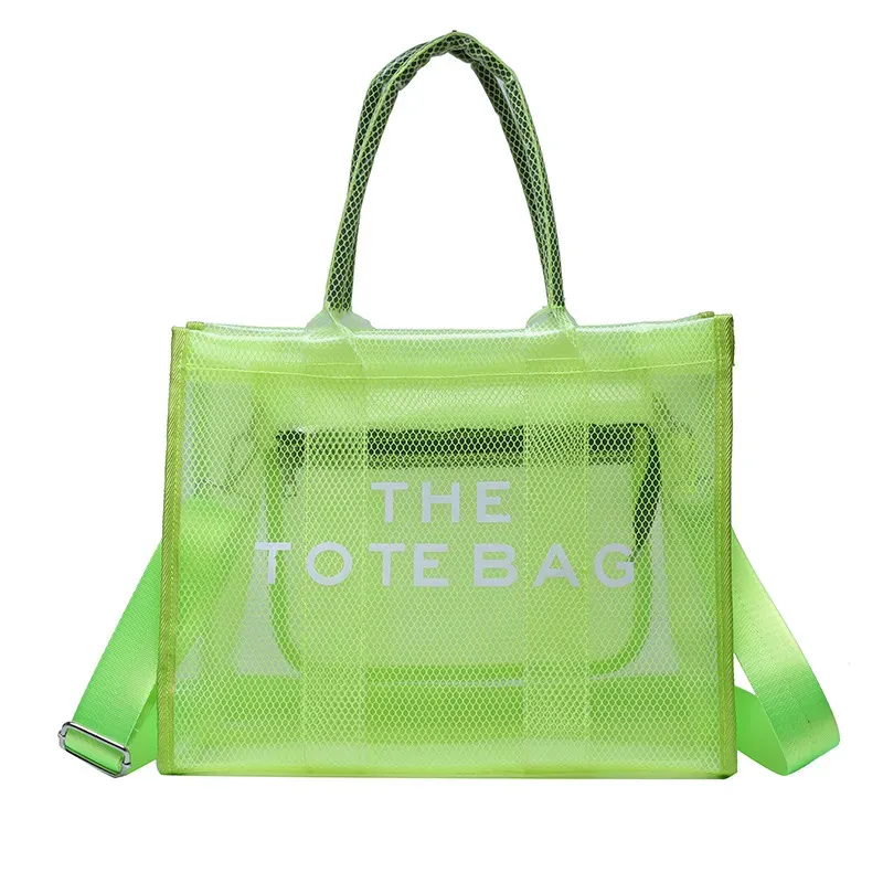 Women Fashion Letter Print Transparent Clear Large Capacity Handbag - Image 5