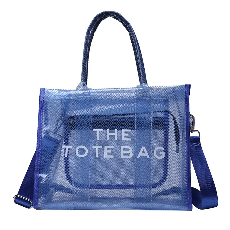 Women Fashion Letter Print Transparent Clear Large Capacity Handbag - Image 9