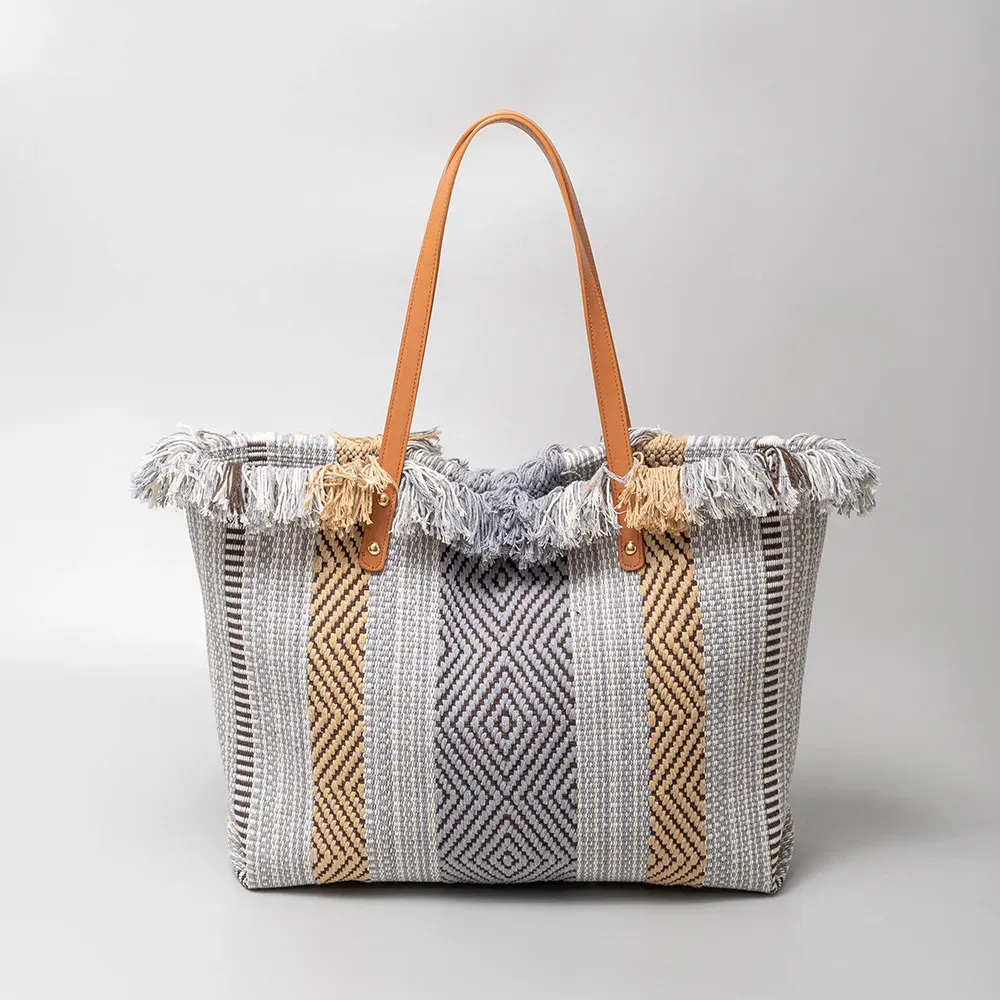 Bohemian Vacation Casual Tassel Large Capacity Tote Bag - Image 14