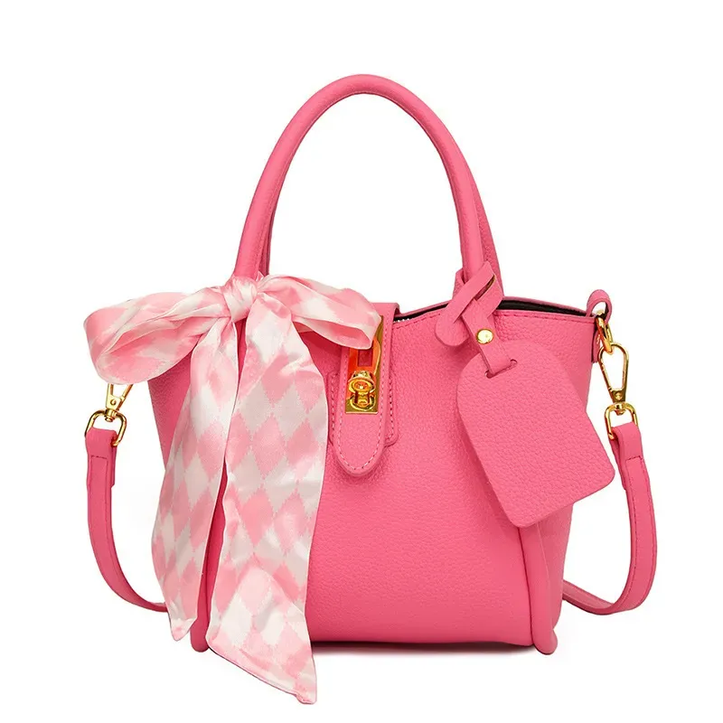 Women Fashionable Solid Color Portable Bucket Bag - Image 7