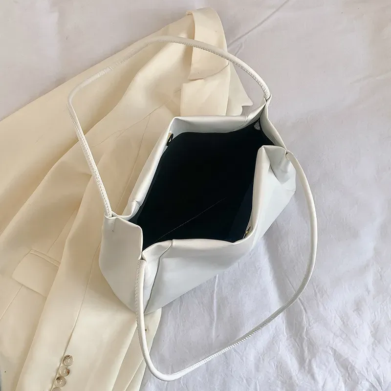 Women Fashionable Solid Color Letter Large Capacity Shoulder Tote Bag - Image 4