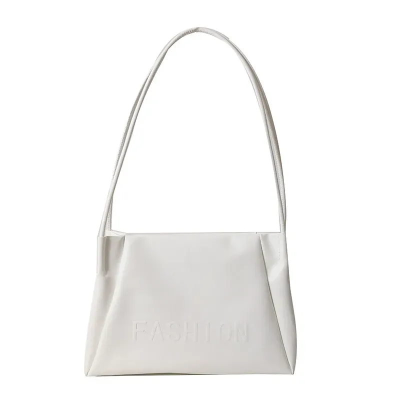 Women Fashionable Solid Color Letter Large Capacity Shoulder Tote Bag - Image 5