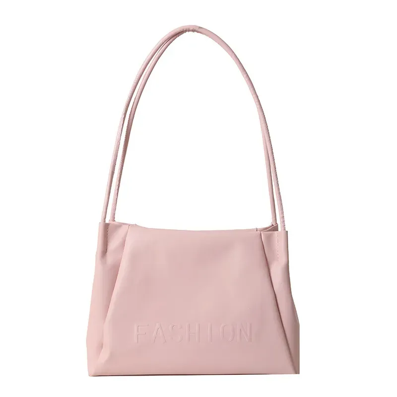 Women Fashionable Solid Color Letter Large Capacity Shoulder Tote Bag - Image 9