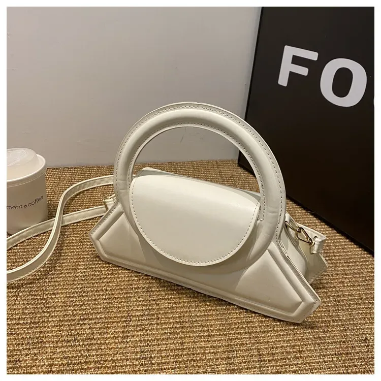 Women Fashion Solid Color PU Ring Handle Shoulder Bag - Image 3