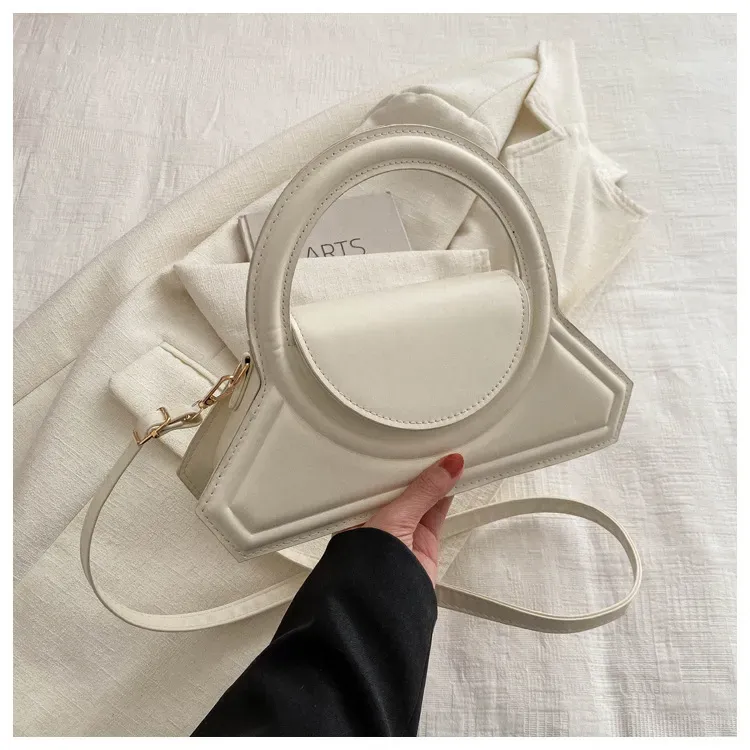 Women Fashion Solid Color PU Ring Handle Shoulder Bag - Image 7
