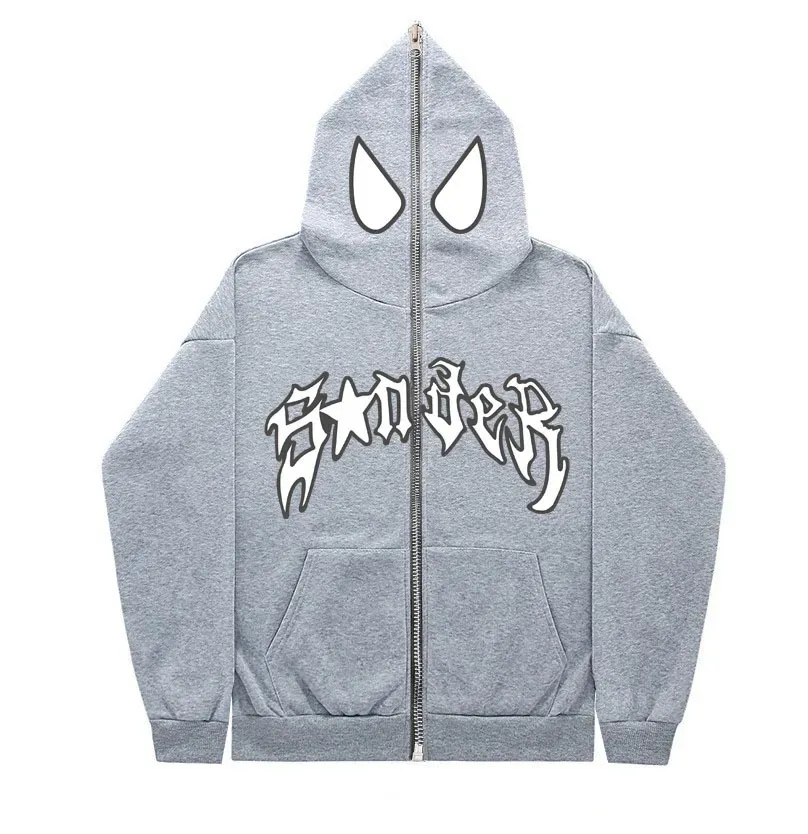 Y2K Unisex Couple Personalized Spider-Print Hoodie - Image 8