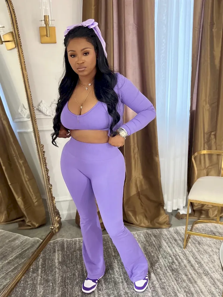 Women Fashion Casual Solid Color Camisole Long Sleeve Cardigan Top Tight Pants Three-Piece Set - Image 9