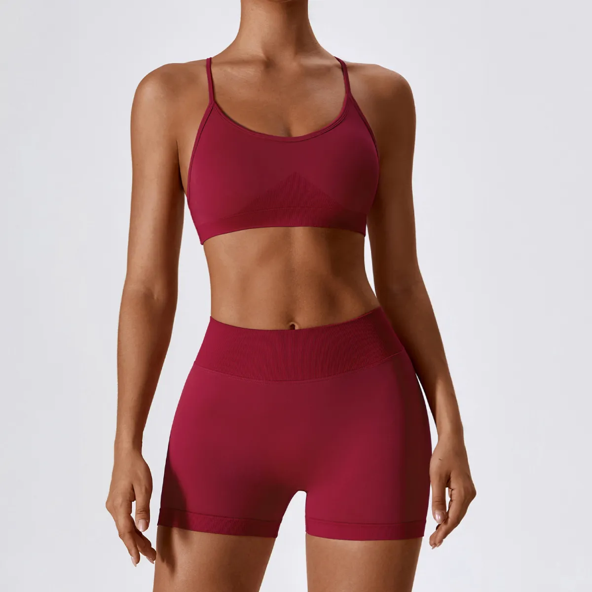 Women Yoga Fashion Solid Color Sports Two-Piece Set - Image 8