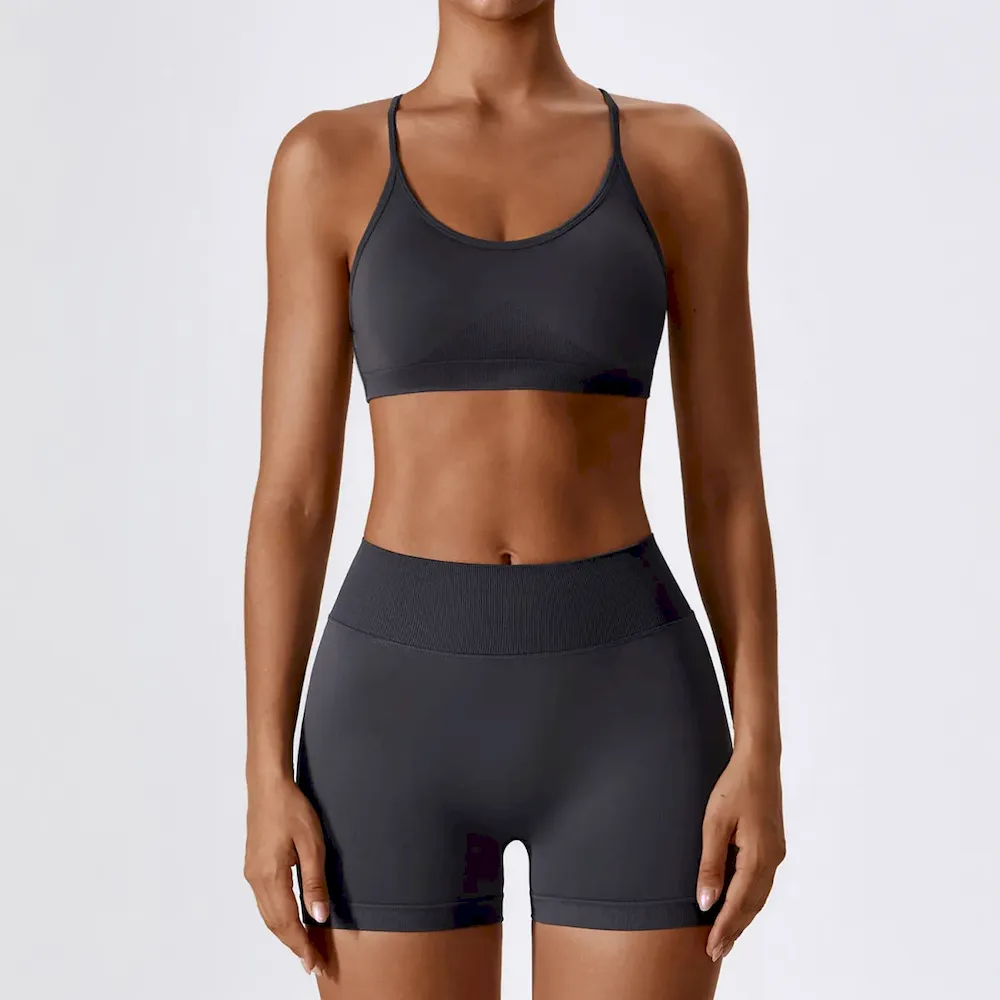 Women Yoga Fashion Solid Color Sports Two-Piece Set - Image 10