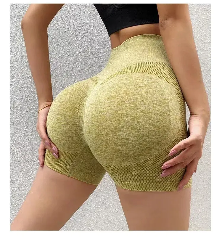 Women Simple Hip-Lifting High Waist Elastic Sports Yoga Shorts - Image 7