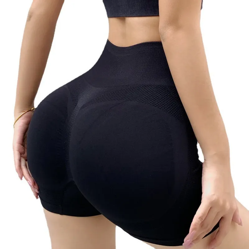 Women Simple Hip-Lifting High Waist Elastic Sports Yoga Shorts - Image 9