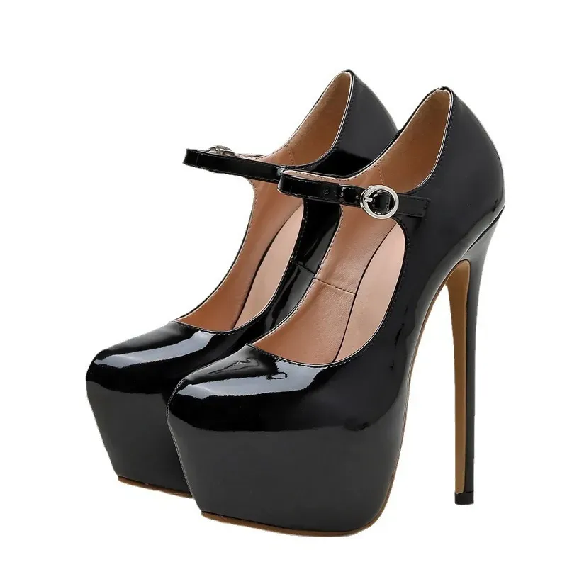 Nightclub Pole Dance Women Sexy Solid Color Waterproof High Heels - Image 4
