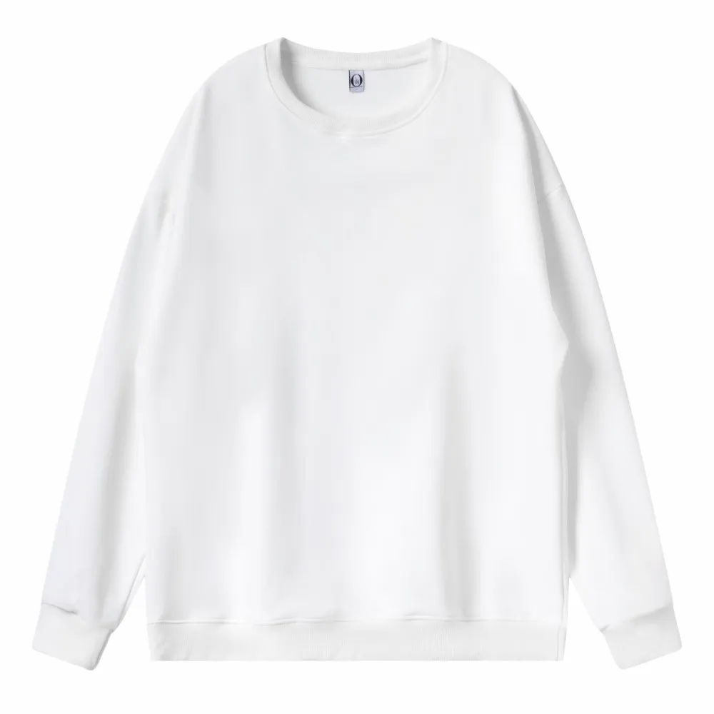 Women Fashion Casual Solid Color Round Neck Long Sleeve Blank Sweatshirt - Image 3