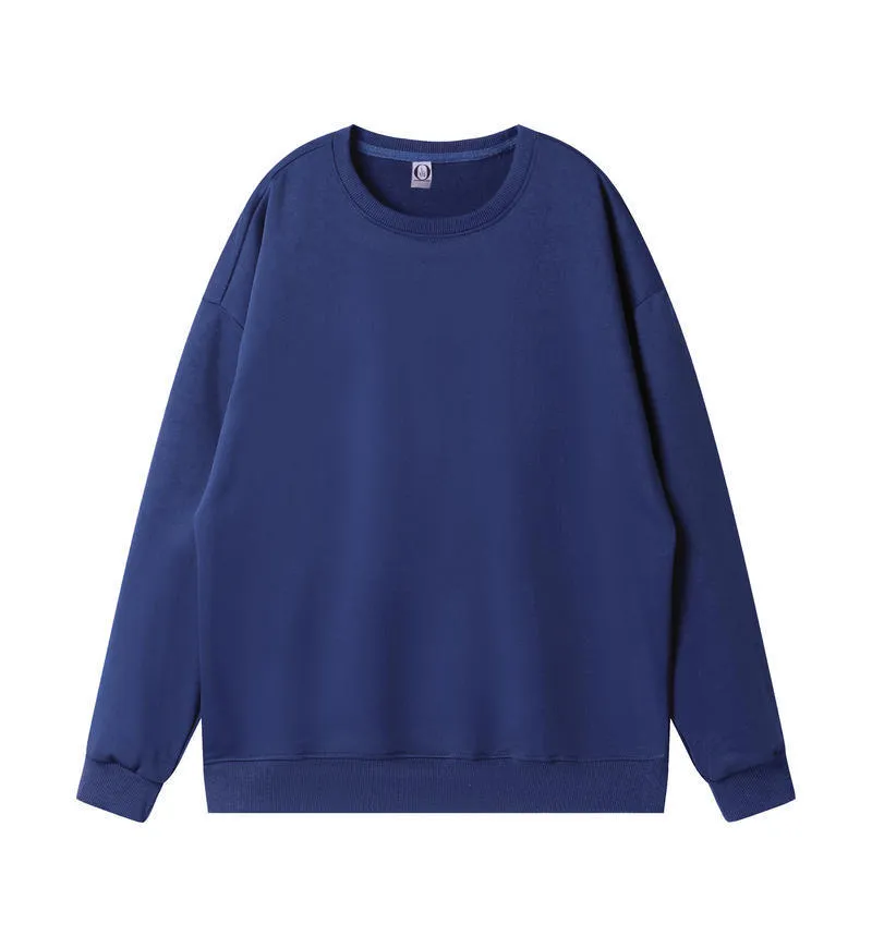 Women Fashion Casual Solid Color Round Neck Long Sleeve Blank Sweatshirt - Image 5