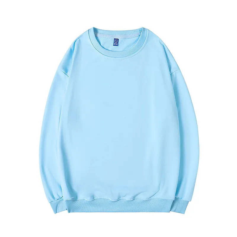 Women Fashion Casual Solid Color Round Neck Long Sleeve Blank Sweatshirt - Image 9