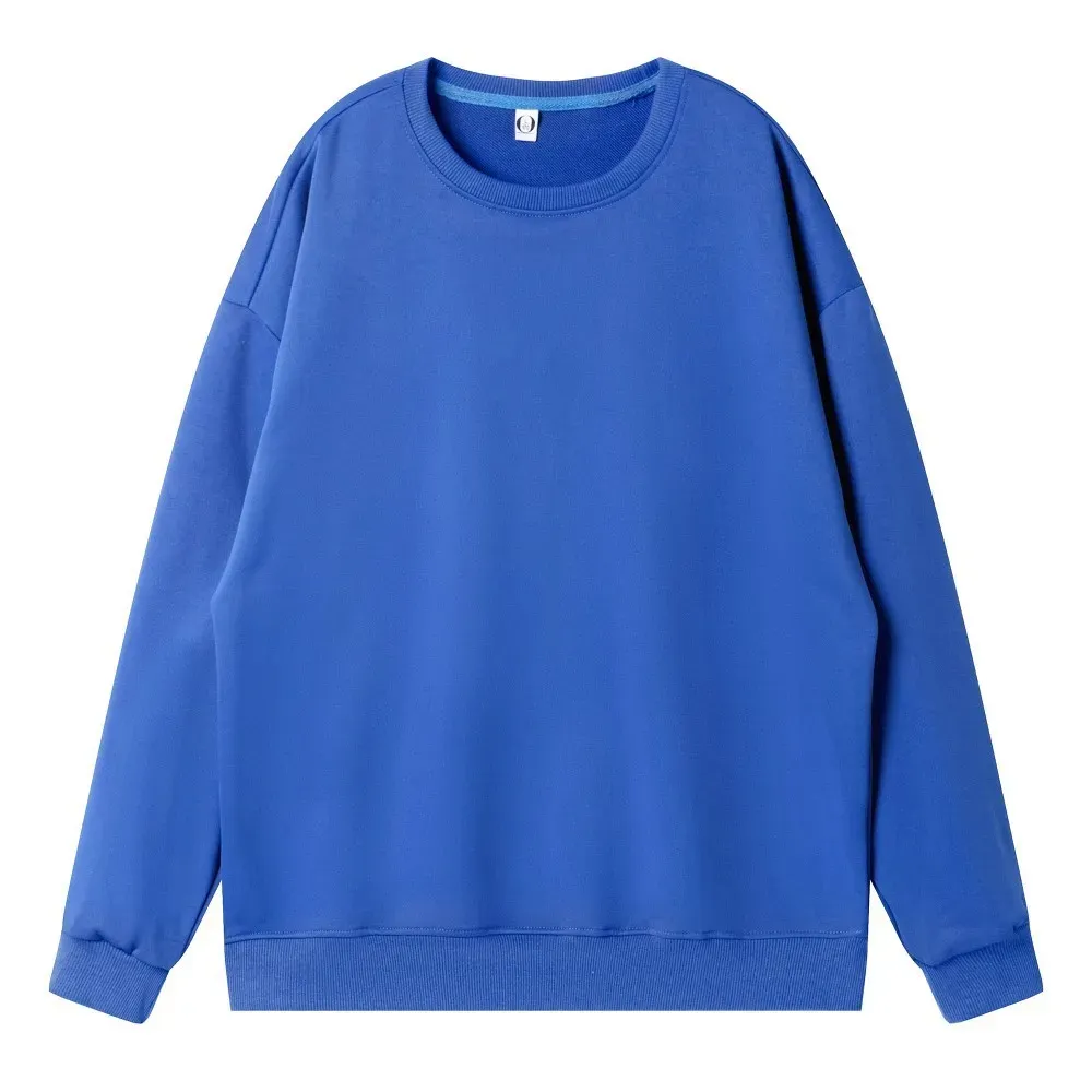Women Fashion Casual Solid Color Round Neck Long Sleeve Blank Sweatshirt - Image 11