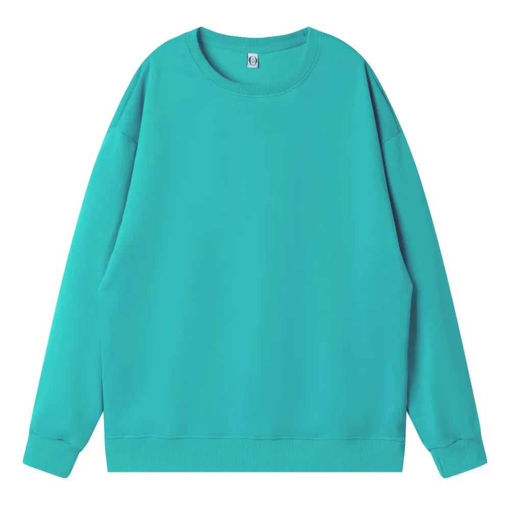 Women Fashion Casual Solid Color Round Neck Long Sleeve Blank Sweatshirt - Image 12