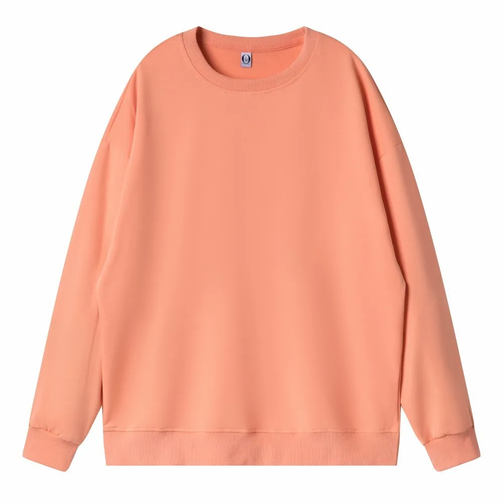 Women Fashion Casual Solid Color Round Neck Long Sleeve Blank Sweatshirt - Image 13