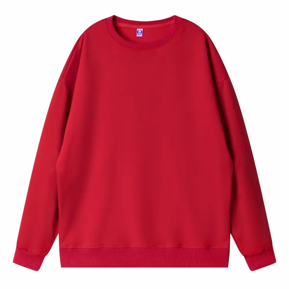 Women Fashion Casual Solid Color Round Neck Long Sleeve Blank Sweatshirt - Image 14