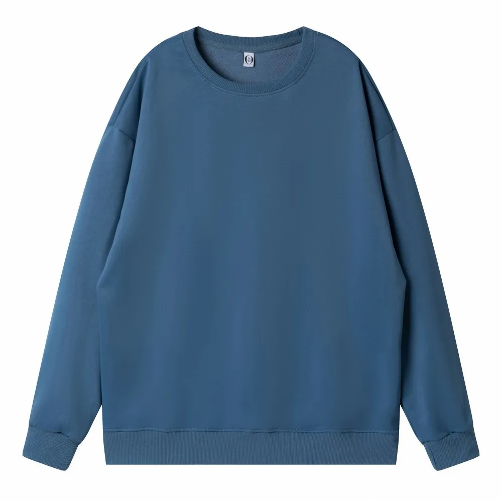 Women Fashion Casual Solid Color Round Neck Long Sleeve Blank Sweatshirt - Image 17