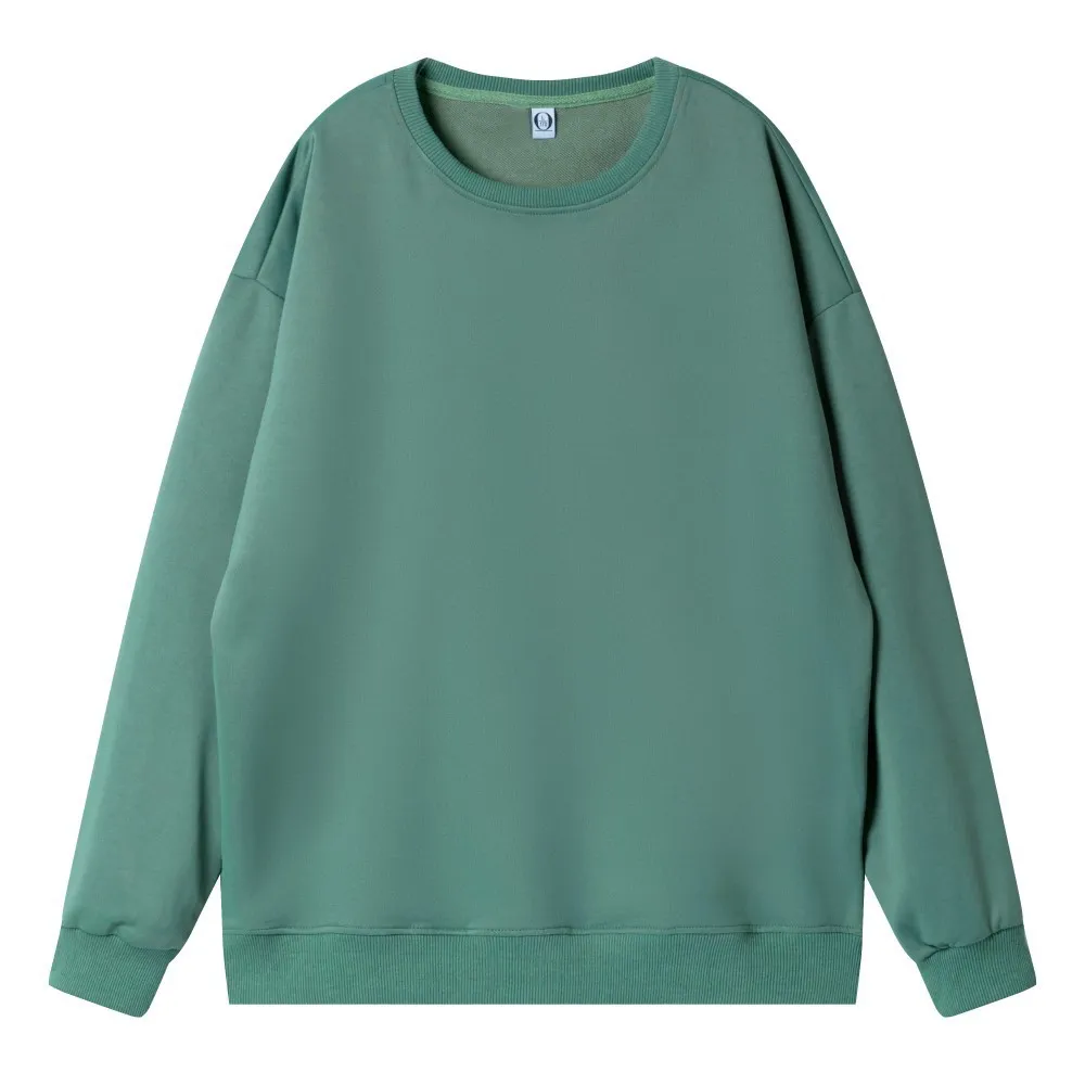 Women Fashion Casual Solid Color Round Neck Long Sleeve Blank Sweatshirt - Image 19