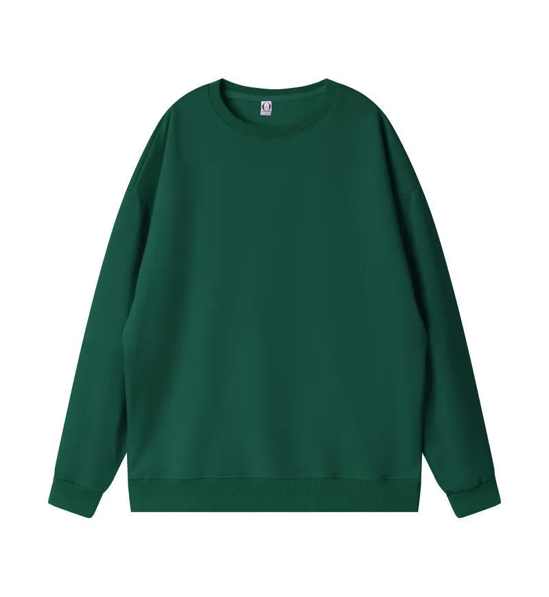 Women Fashion Casual Solid Color Round Neck Long Sleeve Blank Sweatshirt - Image 22