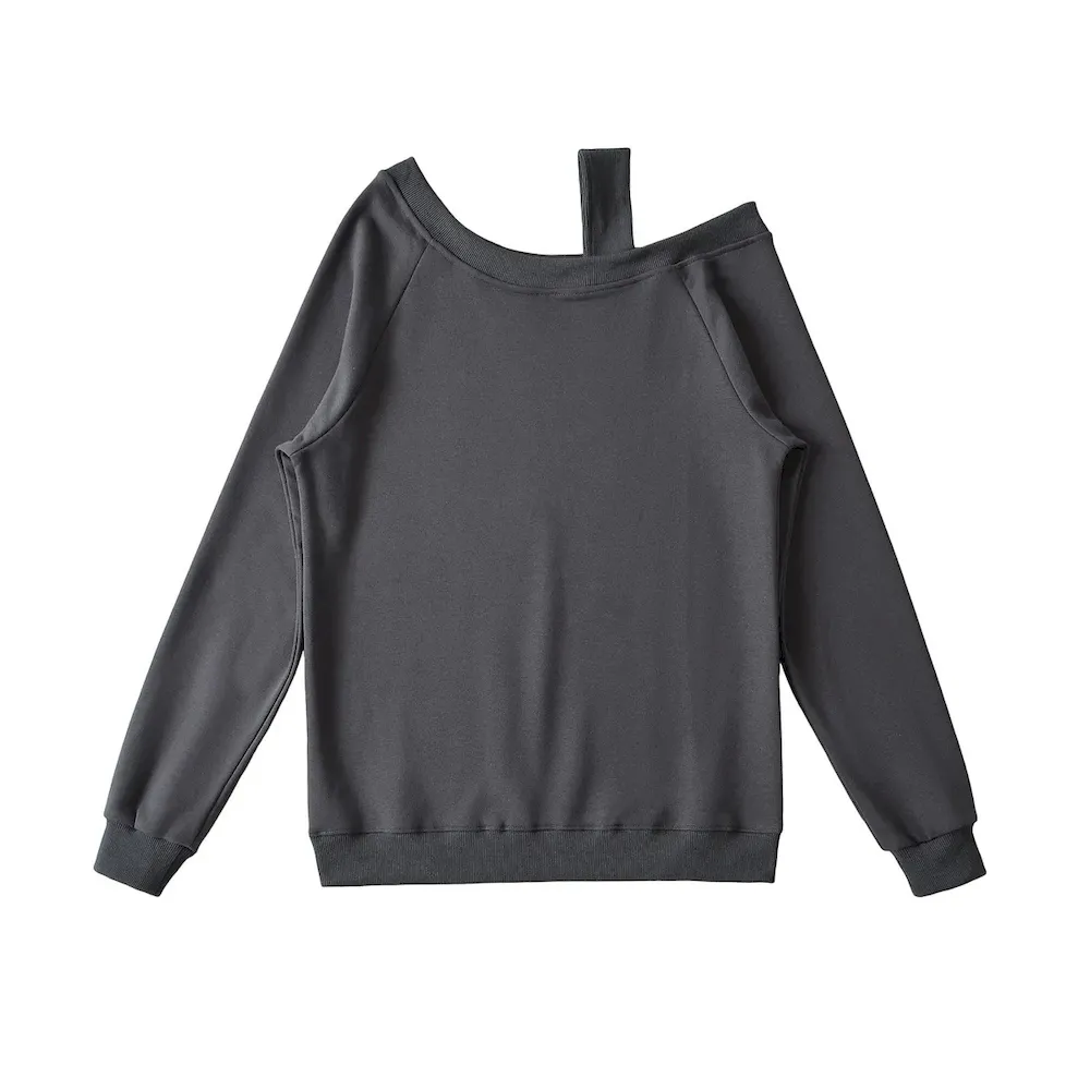 Women Fashion Loose Long-Sleeved Blank Sweatshirt - Image 6