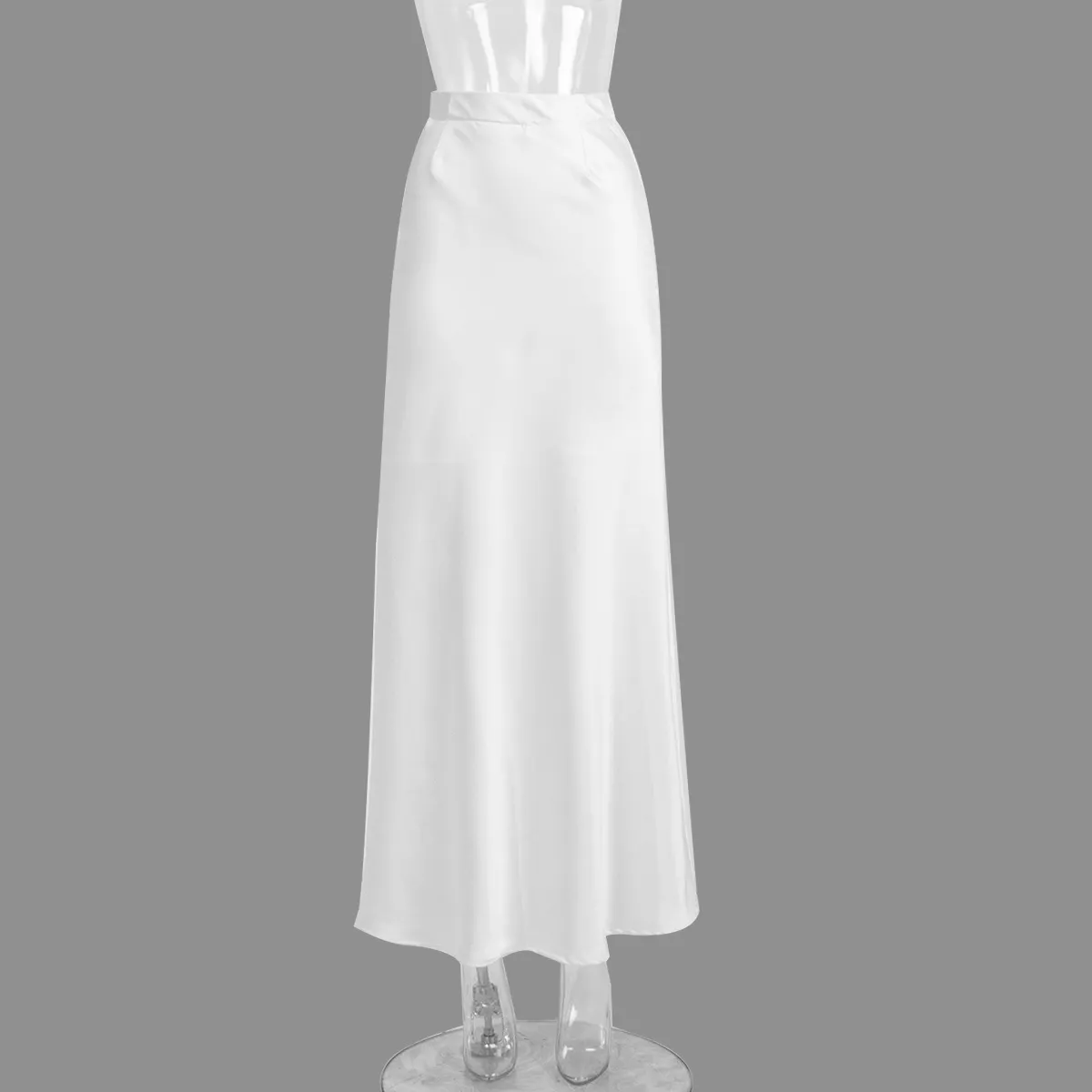 Women Elegant Solid Color Satin Fishtail Skirt - Image 7