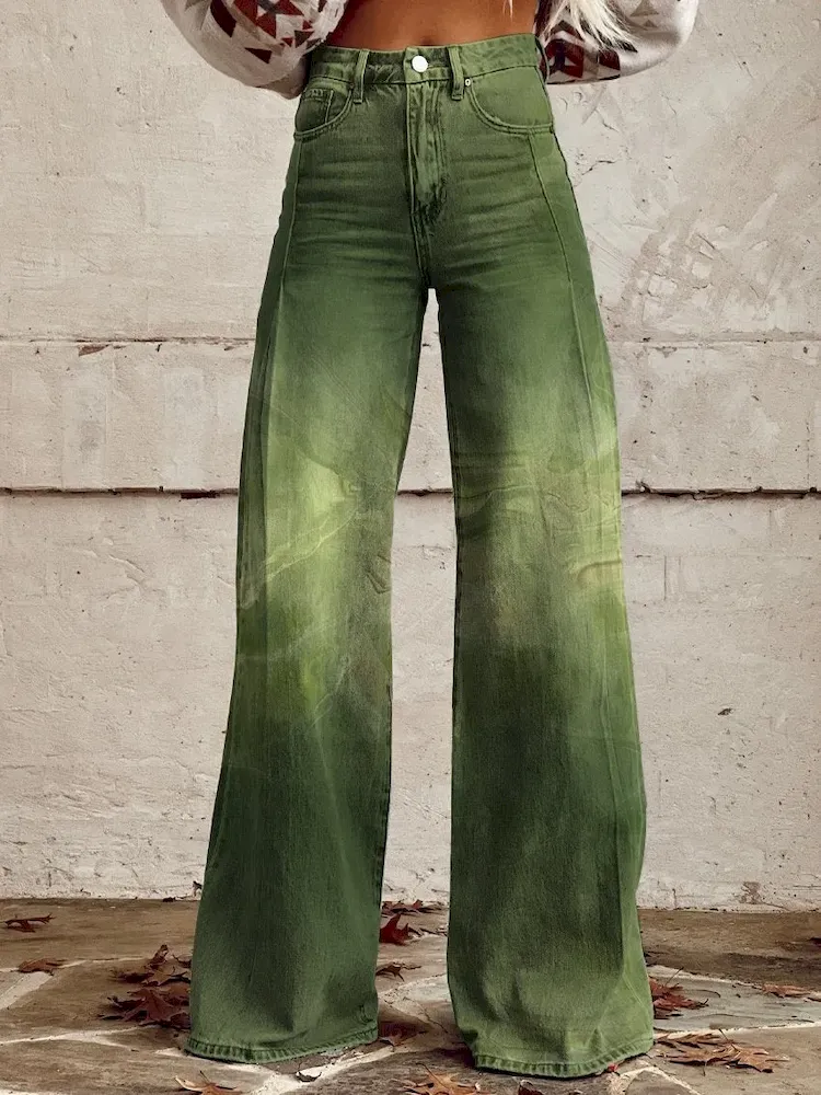 Casual Women Graphic Printing Flared Pants - Image 9