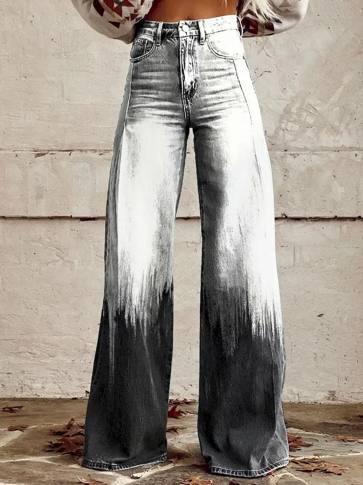Casual Women Graphic Printing Flared Pants - Image 13