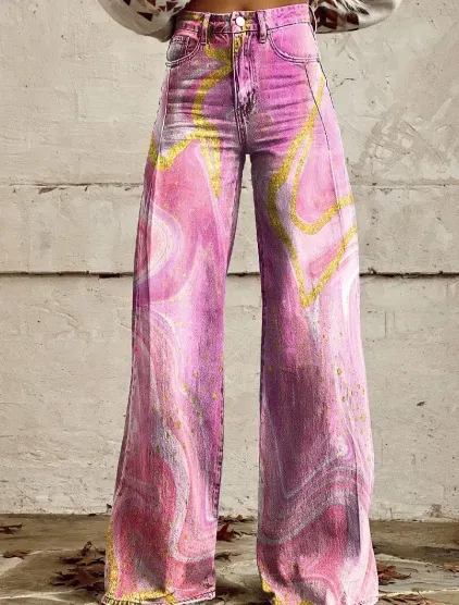Casual Women Graphic Printing Flared Pants - Image 16
