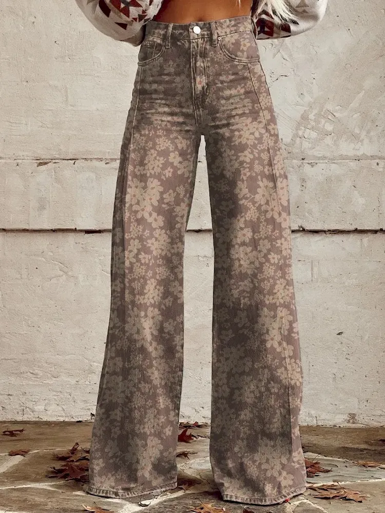 Casual Women Graphic Printing Flared Pants - Image 18