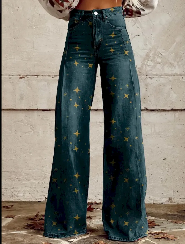 Casual Women Graphic Printing Flared Pants - Image 24