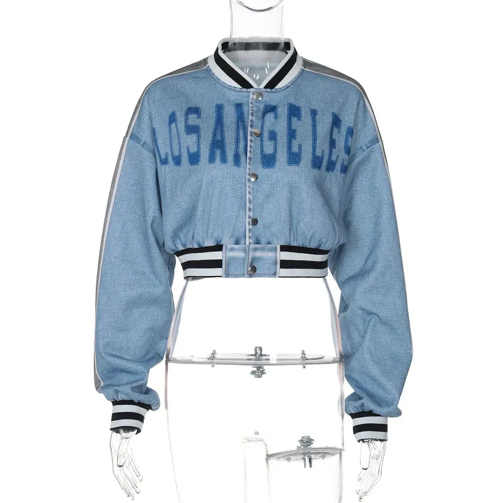 Autumn Women Fashion Letter Print Cardigan Long Sleeve Short Coat - Image 5