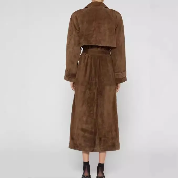 Autumn Winter Women Casual Warm Long Lace-Up Coat - Image 5