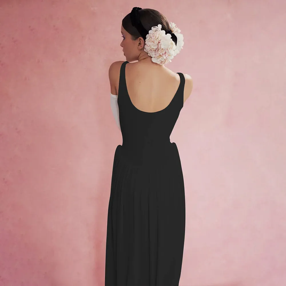 Women Fashion Sexy Backless Loose Strap Split Maxi Dress - Image 4
