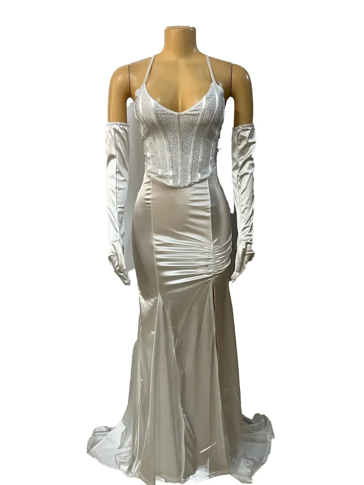 Women Fashion Sexy Heavy Industry Sequin Stitching Strap Tight Party Dress - Image 6