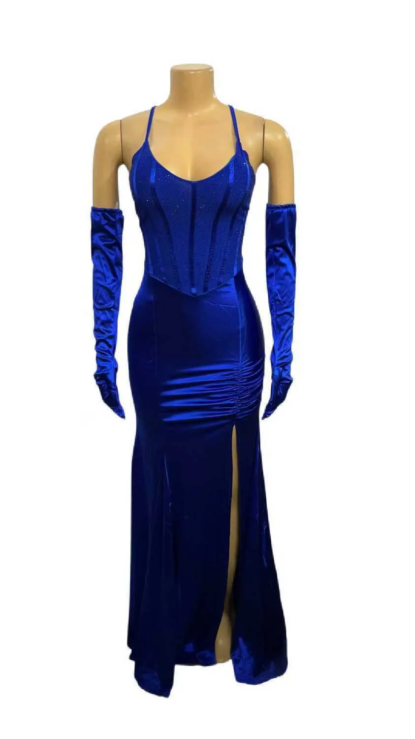 Women Fashion Sexy Heavy Industry Sequin Stitching Strap Tight Party Dress - Image 8