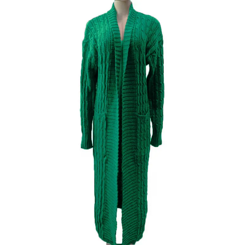 Autumn Winter Women Fashion Solid Color Long Sleeve Sweater Coat - Image 4