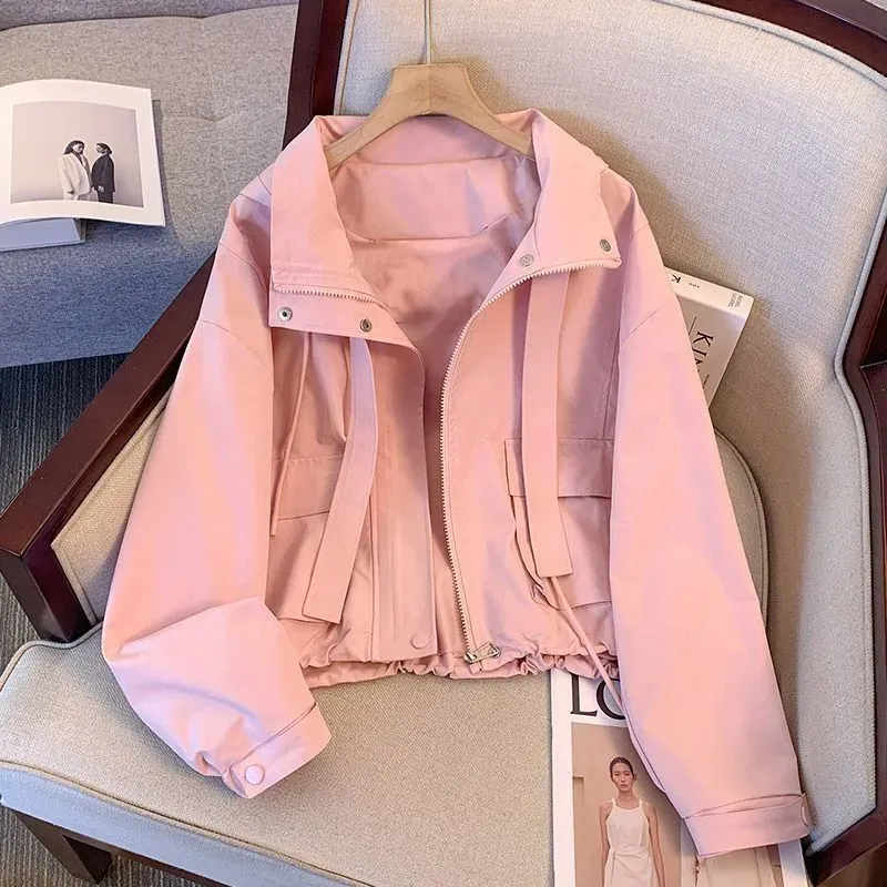 Women Fashionable Hooded Spring And Autumn Jacket Outer Wear - Image 5