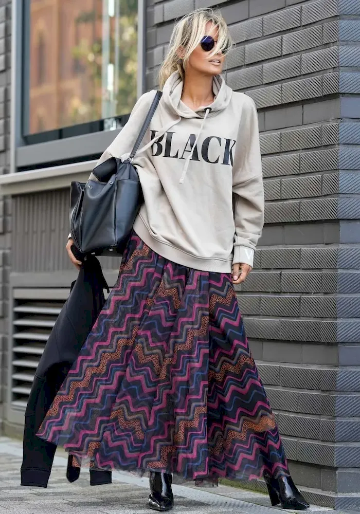 Women Fashion Casual Geometric Printed Mesh Skirt - Image 5