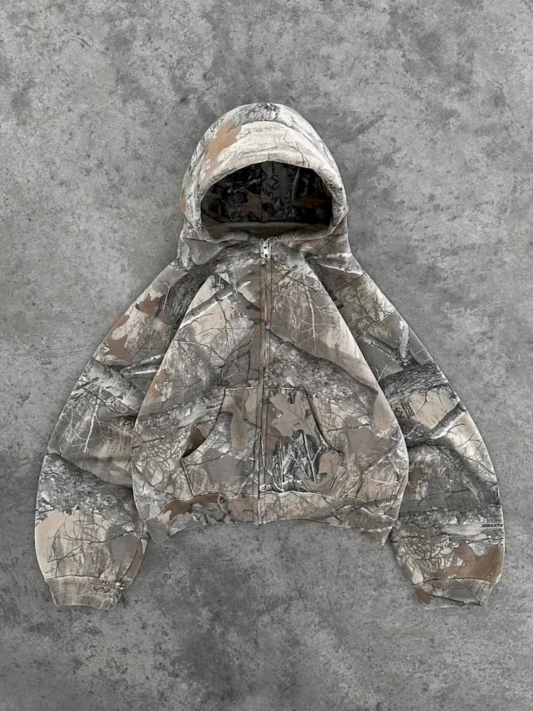 Women Fashion Vintage Y2k Camouflage Printed Loose Long Sleeve Hoodies - Image 5
