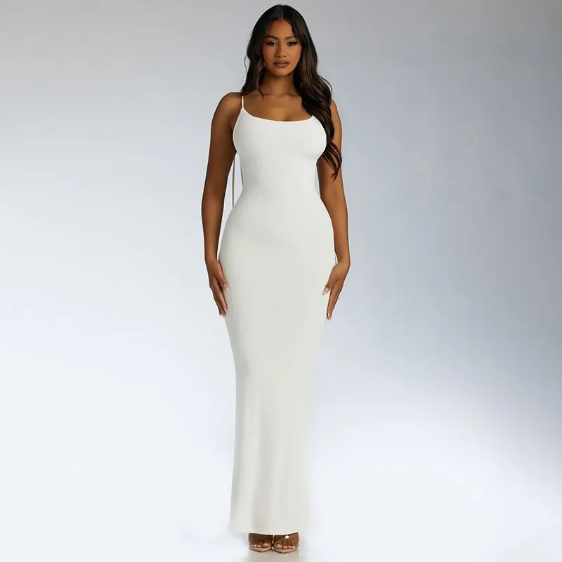 Women Fashion Sexy Solid Color Backless Slim-Fit Lace-Up Camisole Dress - Image 6