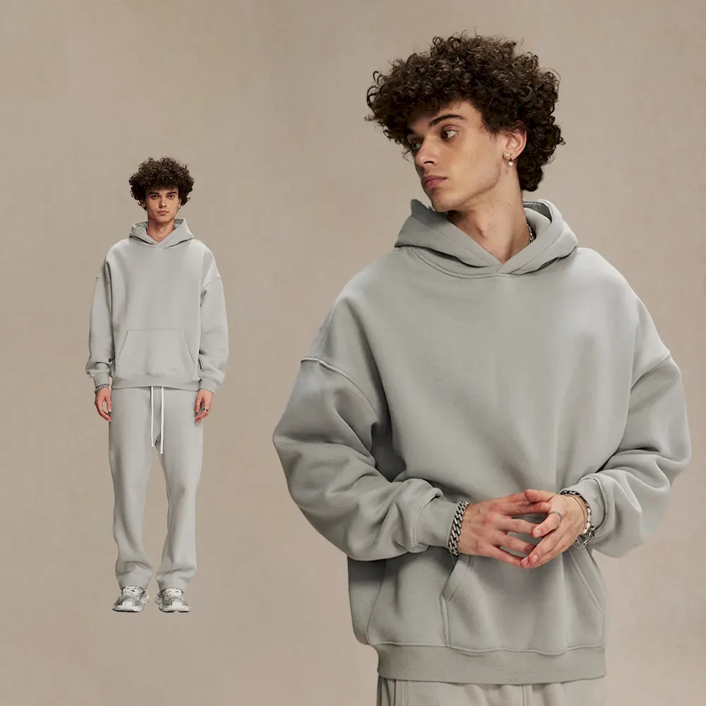 Men Fashion Loose Solid Color Fleece-Lined Hoodies - Image 23