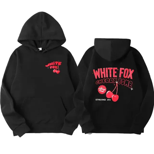 White Fox Cherry Bomb Print Casual Hoodie - Image 7
